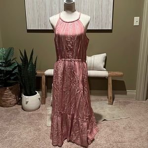 Old Navy Red Striped Midi Dress